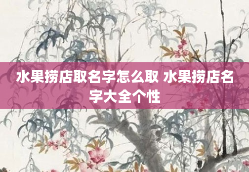 水果捞店取名字怎么取 水果捞店名字大全个性