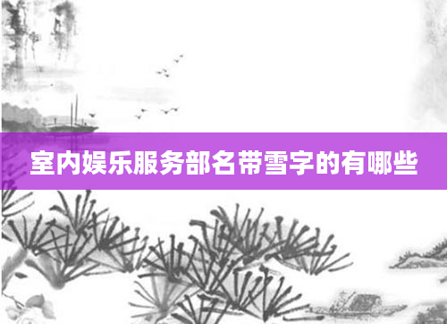 室内娱乐服务部名带雪字的有哪些