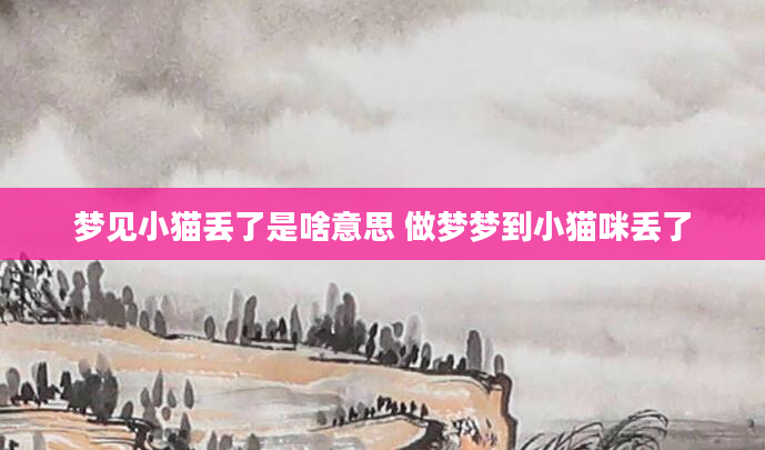梦见小猫丢了是啥意思 做梦梦到小猫咪丢了