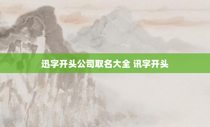 迅字开头公司取名大全 讯字开头
