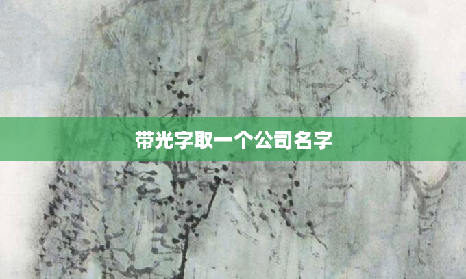 带光字取一个公司名字