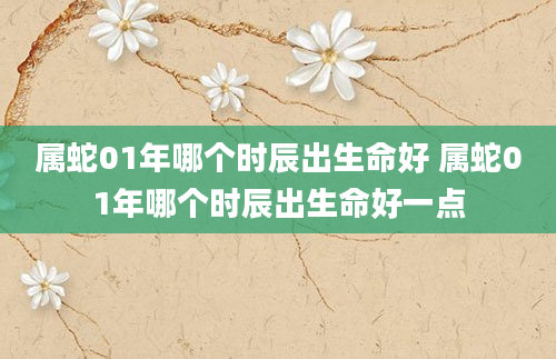 属蛇01年哪个时辰出生命好 属蛇01年哪个时辰出生命好一点