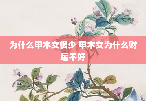 为什么甲木女很少 甲木女为什么财运不好