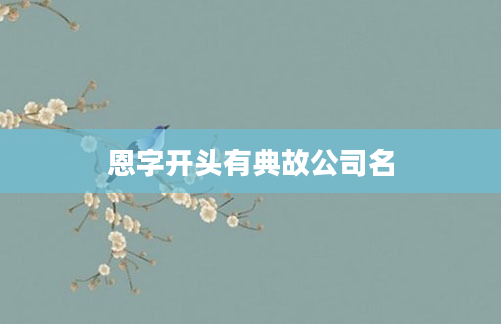 恩字开头有典故公司名