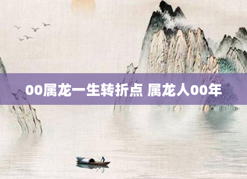 00属龙一生转折点 属龙人00年