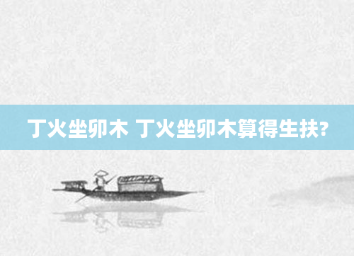 丁火坐卯木 丁火坐卯木算得生扶?