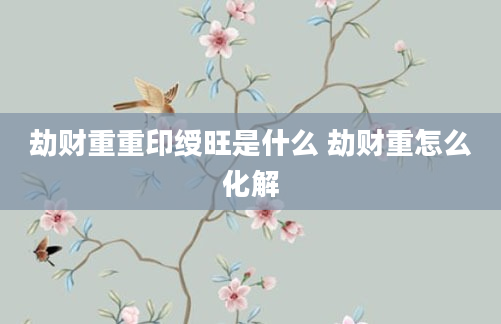 劫财重重印绶旺是什么 劫财重怎么化解