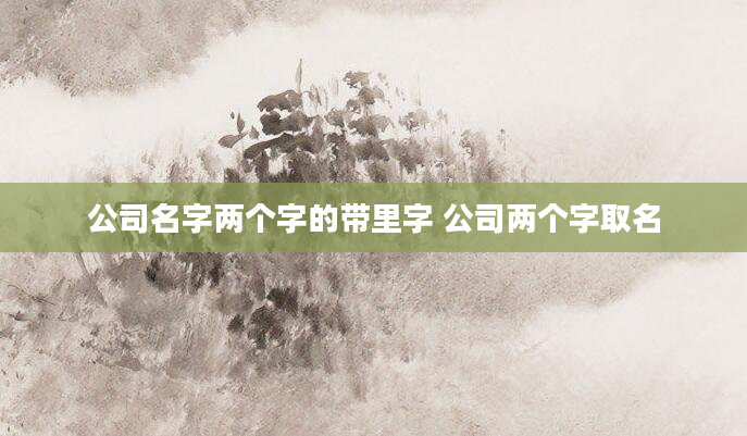 公司名字两个字的带里字 公司两个字取名