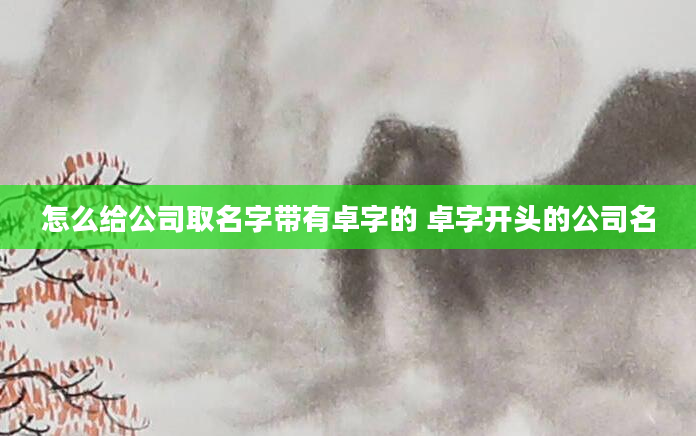 怎么给公司取名字带有卓字的 卓字开头的公司名