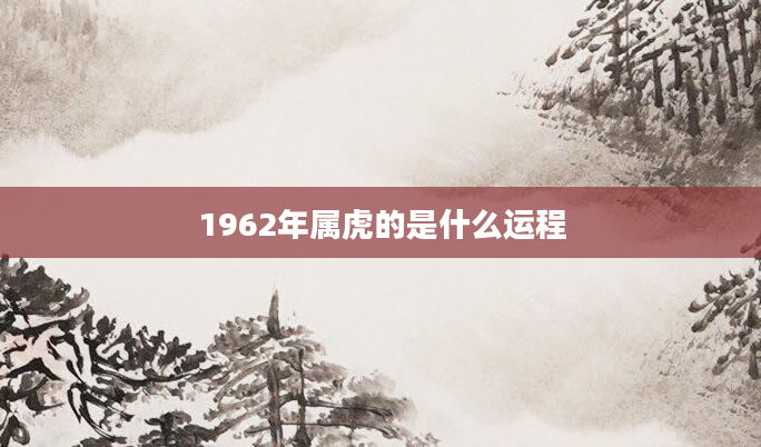1962年属虎的是什么运程