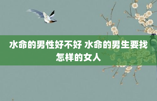 水命的男性好不好 水命的男生要找怎样的女人