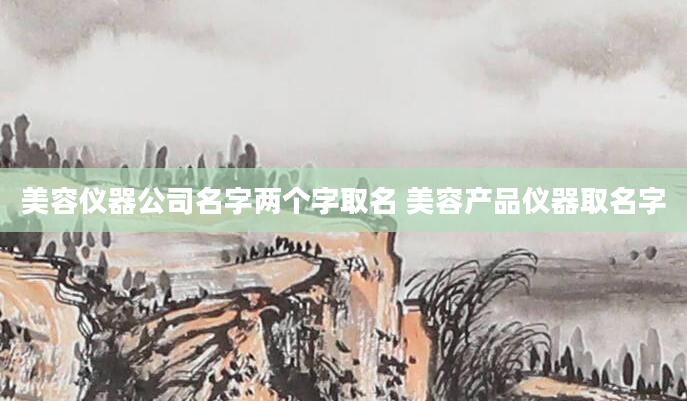 美容仪器公司名字两个字取名 美容产品仪器取名字