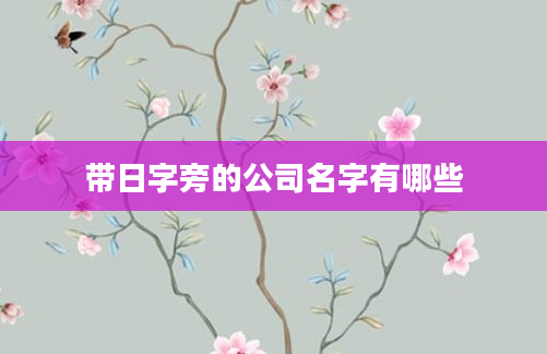 带日字旁的公司名字有哪些