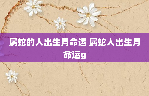 属蛇的人出生月命运 属蛇人出生月命运g