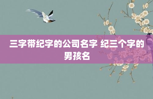 三字带纪字的公司名字 纪三个字的男孩名