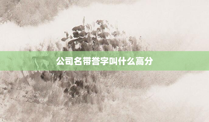 公司名带誉字叫什么高分