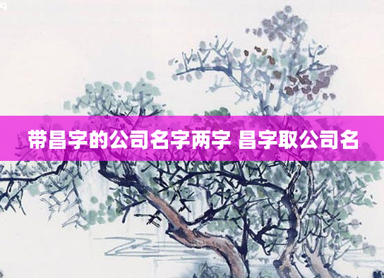 带昌字的公司名字两字 昌字取公司名