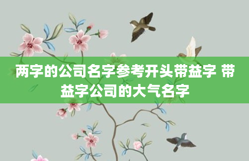 两字的公司名字参考开头带益字 带益字公司的大气名字