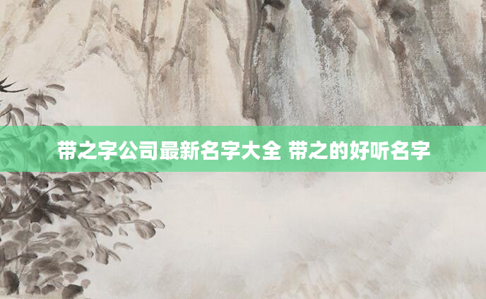 带之字公司最新名字大全 带之的好听名字