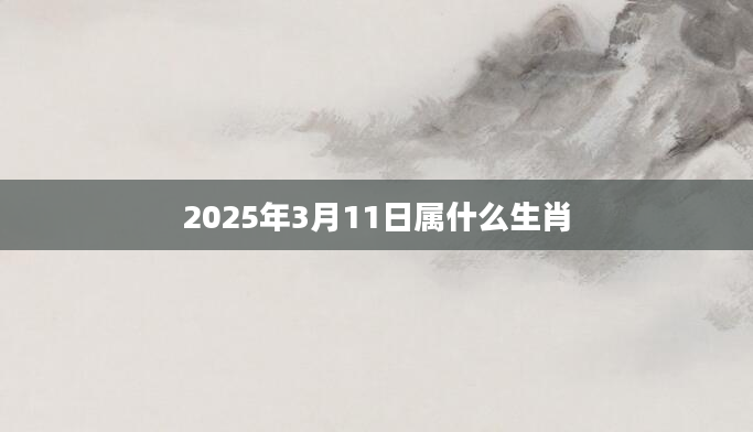 2025年3月11日属什么生肖