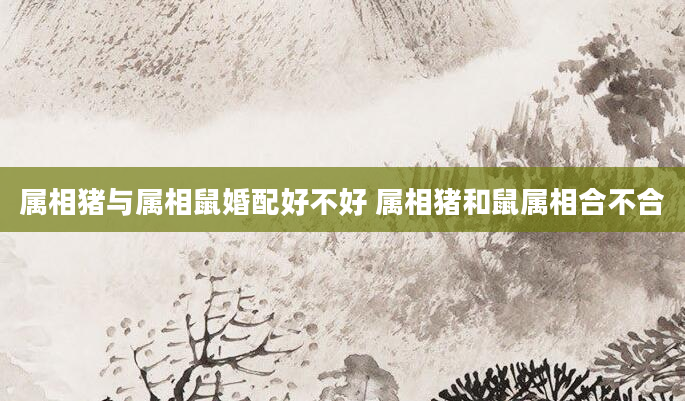 属相猪与属相鼠婚配好不好 属相猪和鼠属相合不合