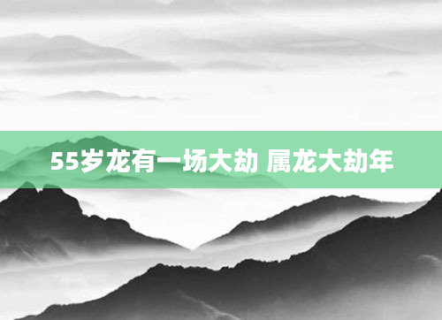 55岁龙有一场大劫 属龙大劫年