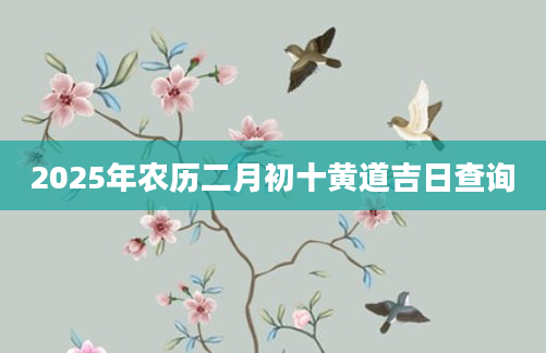 2025年农历二月初十黄道吉日查询
