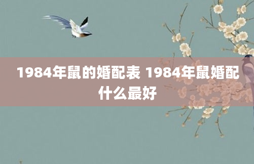 1984年鼠的婚配表 1984年鼠婚配什么最好