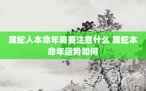 属蛇人本命年需要注意什么 属蛇本命年运势如何