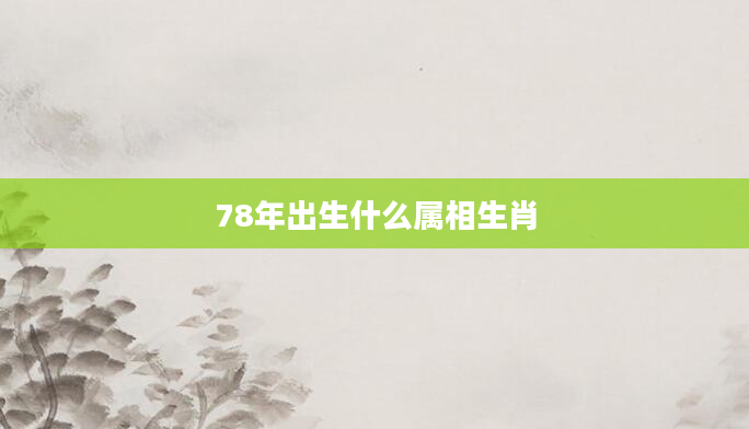 78年出生什么属相生肖