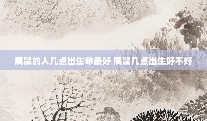属鼠的人几点出生命最好 属鼠几点出生好不好