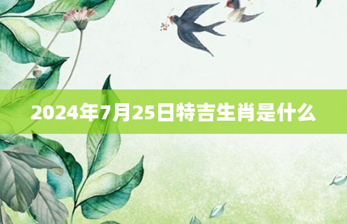 2024年7月25日特吉生肖是什么