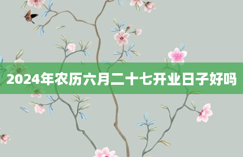 2024年农历六月二十七开业日子好吗