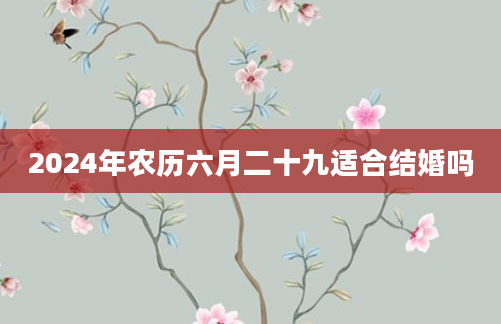 2024年农历六月二十九适合结婚吗