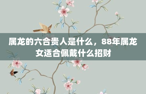 属龙的六合贵人是什么，88年属龙女适合佩戴什么招财