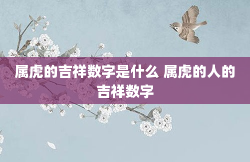 属虎的吉祥数字是什么 属虎的人的吉祥数字