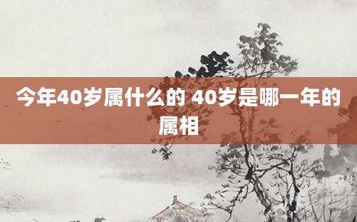 今年40岁属什么的 40岁是哪一年的属相