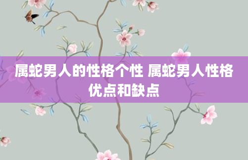 属蛇男人的性格个性 属蛇男人性格优点和缺点