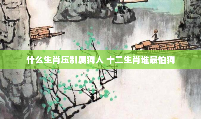 什么生肖压制属狗人 十二生肖谁最怕狗