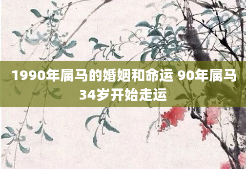 1990年属马的婚姻和命运 90年属马34岁开始走运