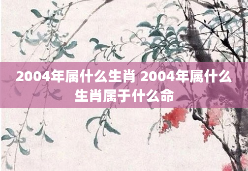 2004年属什么生肖 2004年属什么生肖属于什么命