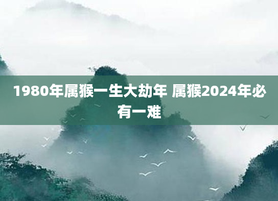 1980年属猴一生大劫年 属猴2024年必有一难