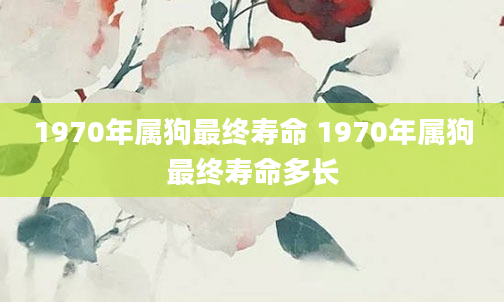 1970年属狗最终寿命 1970年属狗最终寿命多长