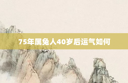 75年属兔人40岁后运气如何