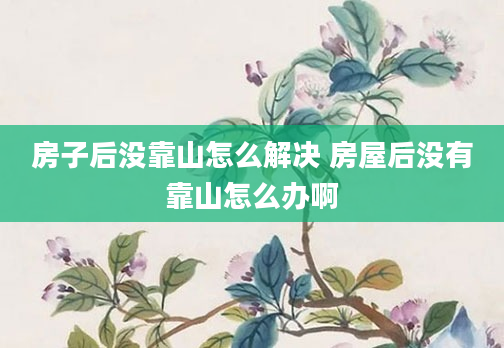 房子后没靠山怎么解决 房屋后没有靠山怎么办啊