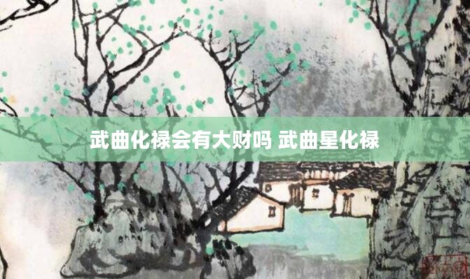 武曲化禄会有大财吗 武曲星化禄