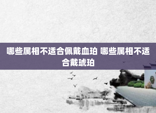 哪些属相不适合佩戴血珀 哪些属相不适合戴琥珀