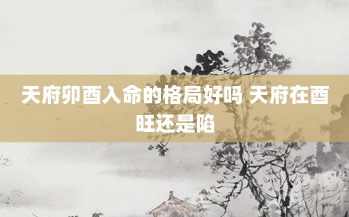 天府卯酉入命的格局好吗 天府在酉旺还是陷
