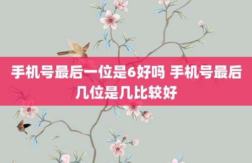 手机号最后一位是6好吗 手机号最后几位是几比较好