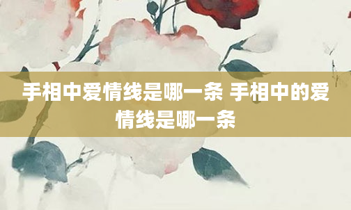 手相中爱情线是哪一条 手相中的爱情线是哪一条